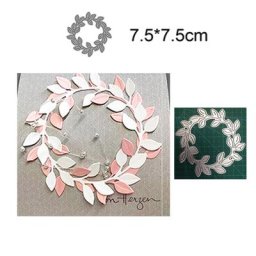 Matrices de Découpe en Métal et Acier de 7.5cm Artisanat de Couronne de Feuilles pour Bricolage