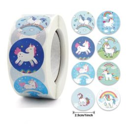 Autocollant licorne de dessin animé mignon 500 cm 50 à 2.5 pièces étiquette décorative pour cadeau