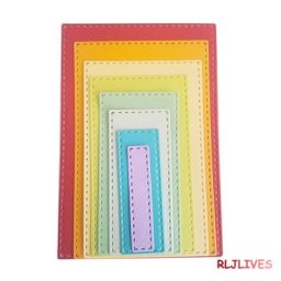 Matrices de découpe cadres rectangulaires pochoirs pour bricolage cartes en papier Scrapbooking
