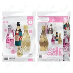 Ensemble de matrices artisanales pour scrapbooking moules de bouteille de champagne temps en