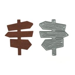 Matrices de découpe en métal à motif de panneau de direction en bois moule de coupe-papier