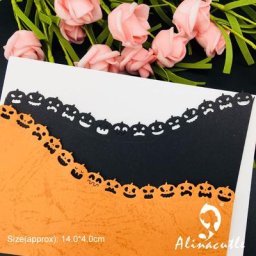 Alinacutle – bordure de citrouille découpée et découpée en métal pour Halloween Scrapbooking