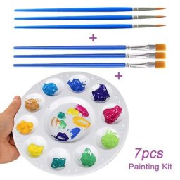 Palette de peinture en plastique pour enfants kit de pinceaux bricolage artisanat art fête 1