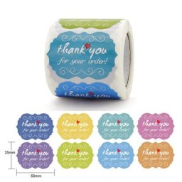 Lot de 250 autocollants ""Merci pour votre commande"" pour scrapbooking 8 couleurs mignon cœur