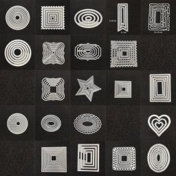 Matrices de découpe en métal pour bricolage Scrapbooking cadre carré étoile coeur rectangle