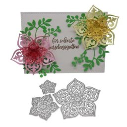 Matrices de découpe en métal de fleurs 3D pochoir bricolage Album timbre carte en papier