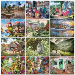 RUOPOTY – Kit de peinture par numéros 40x50cm paysage Rural bricolage artisanat coloriage