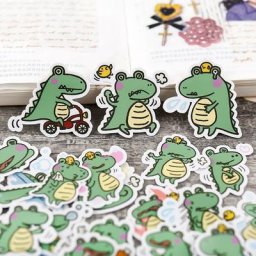 Autocollants crocodile mignons étiquette décorative pour livre d'étudiant étiquette artisanale et