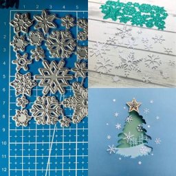 Matrices de découpe en métal déesse porte-bonheur petit ensemble de flocons de neige bricolage