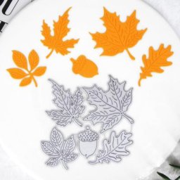 Matrices de Découpe en Métal Feuilles d'Érable et Pommes de Pin Cailloux Bricolage Scrapbooking