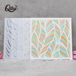 QITAI – pochoir à rayures ondulées ensemble de 4 pièces pour Scrapbooking gaufrage décoratif