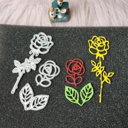 Moule de découpe en métal nouvelles petites Roses et feuilles vertes décoration pour album photo