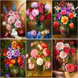 RUOPOTY – Kits de peinture par numéros 60x75cm fleurs Art mural acrylique décors de maison