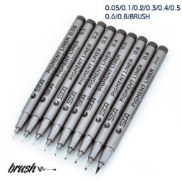 STA pen – stylo à pointe en fibre de carbone stylo fin pour styliste architecte artiste bande