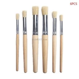 Manche en bois pour peinture à l'aquarelle pinceau pochoir de différentes tailles fournitures