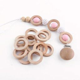 Anneau de dentition en bois d'érable 30mm 20 pièces anneaux en bois pour bébé bricolage