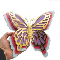 Autocollant mural papillon à quatre couches grand document mixte bricolage carte en papier