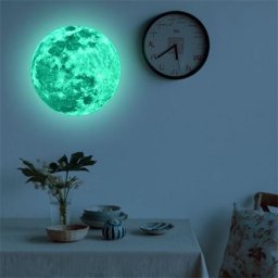 Autocollants muraux en 3D pour chambre d'enfants 12/20cm dessin animé lune et terre lueur dans la