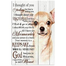 Chihuahua I think of You – affiche murale décoration artistique cadeau commémoratif pour les