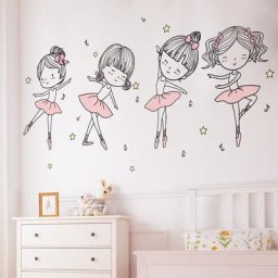 SHIJUEHEZI – autocollant mural de danse de Ballet dessin animé fille sparadrap pour chambre