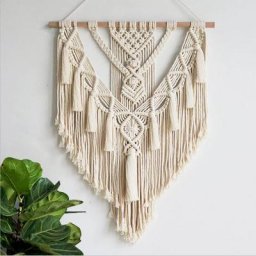 Tapisserie murale en macramé tissée à la main Style nordique Style bohème pompon artisanat