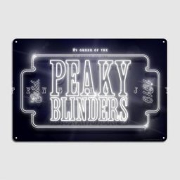 Plaque en métal Peaky Blinders Razor Neon affiche de cuisine et de bar design de diversification