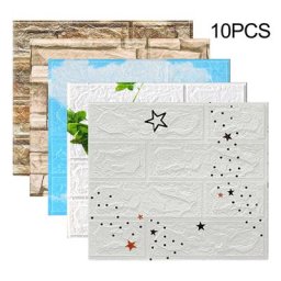 Autocollant Mural Auto-Adhésif 3D Panneaux en Mousse Souple pour Cuisine Chambre à Coucher