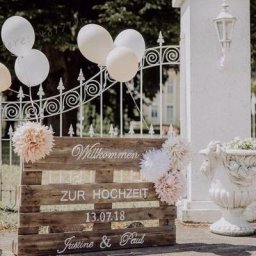 Autocollant en vinyle personnalisé en langue allemande panneau de mariage décalcomanies de fête de