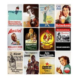 Plaque de bière vintage 18 plaques métalliques pour bar pub homme affiche de diversification