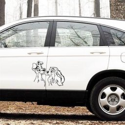 Décalcomanies Lady and the Tramp pour porte de voiture ordinateur portable bouteille d'eau dessin