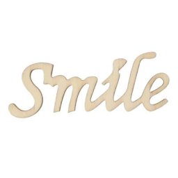 Autocollant mural en bois avec lettres souriantes décoration d'intérieur
