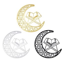 Décorations du Ramadan pour la maison 3D Moon Islamic Wall Art Window Cling Mirror DecalIslam