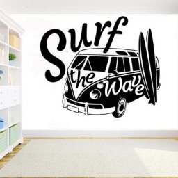 Autocollant mural surf pour décoration intérieure de maison art mural pour chambre à coucher