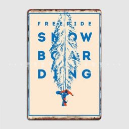 Freeride Snowboard Metal Sign Wall Decor Kitchen Customize Club Home Tin Sign Poster