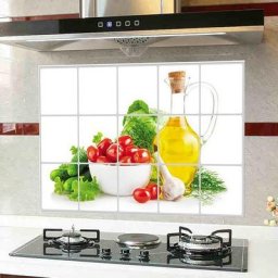 Autocollant Mural Imperméable Anti-huile Décoration de Cuisine Stickers Muraux Résistants à