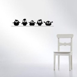 Autocollant Mural cinq oiseaux pour chambre d'enfants décoration de fond de salon décalcomanies