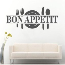 Autocollant mural français Bon Appétit décoration murale outils de cuisine cuisine salle à