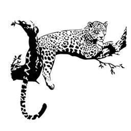 Autocollant mural animal léopard sauvage autocollant mural tigre grand document noir art mural