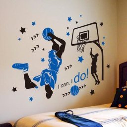 SHIJUEHEZI – autocollants muraux de basket-ball sparadrap de décoration murale pour chambres