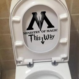 Autocollant pour les toilettes Ministry Of Magic décalcomanie mural de décoration artistique en