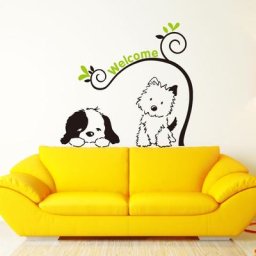 Autocollant Mural de Chien de Dessin Animé Décalcomanies d'Art pour Chambre d'Enfant Décoration de