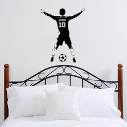 Décoration murale de football avec nom personnalisé décalcomanie sport vinyle autocollants de