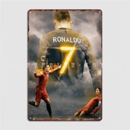 Affiche de plaque en métal de papier peint d'art Cr7 décor mural conception de club bar fête de