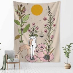 Tapisserie murale de voyage pour fille Tarot STRATravelling Boho Wicca Sun Moon Botanical
