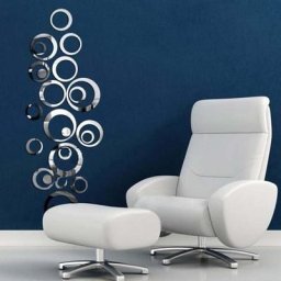 Autocollant miroir mural circulaire 24 pièces/ensemble surface en acrylique motif à pois décor de
