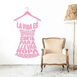 Motif de support de vêtements avec des citations conçues autocollants muraux la vie est trop