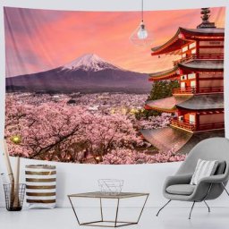 Tapisserie décorative japonaise du Mont Fuji pour la décoration de la maison matelas de voyage