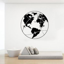 Autocollant Mural carte du monde terre Nature Globe Sticker Mural en vinyle décor de maison