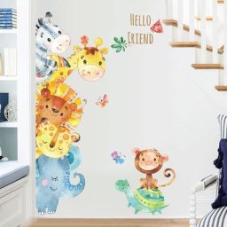 Autocollants muraux animaux de dessin animé DIY bricolage sparadrap muraux pour chambres