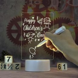 Tableau blanc de bureau en acrylique avec LED clair 2D sans cadre pour liste avec plateau de